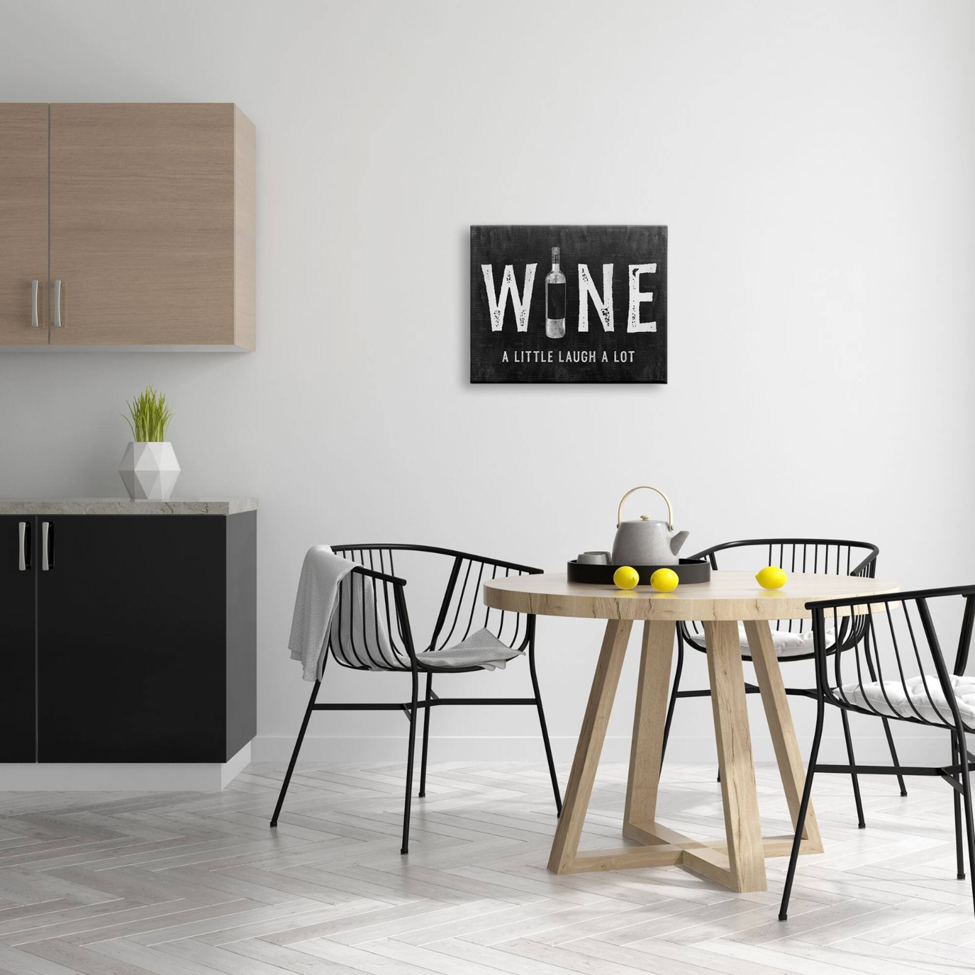 Stupell Industries Wine A Little Laugh A Lot Bottle Typography Canvas Wall Art